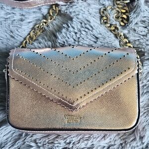 Victoria's Secret Pink and Gold Crossbody Bag